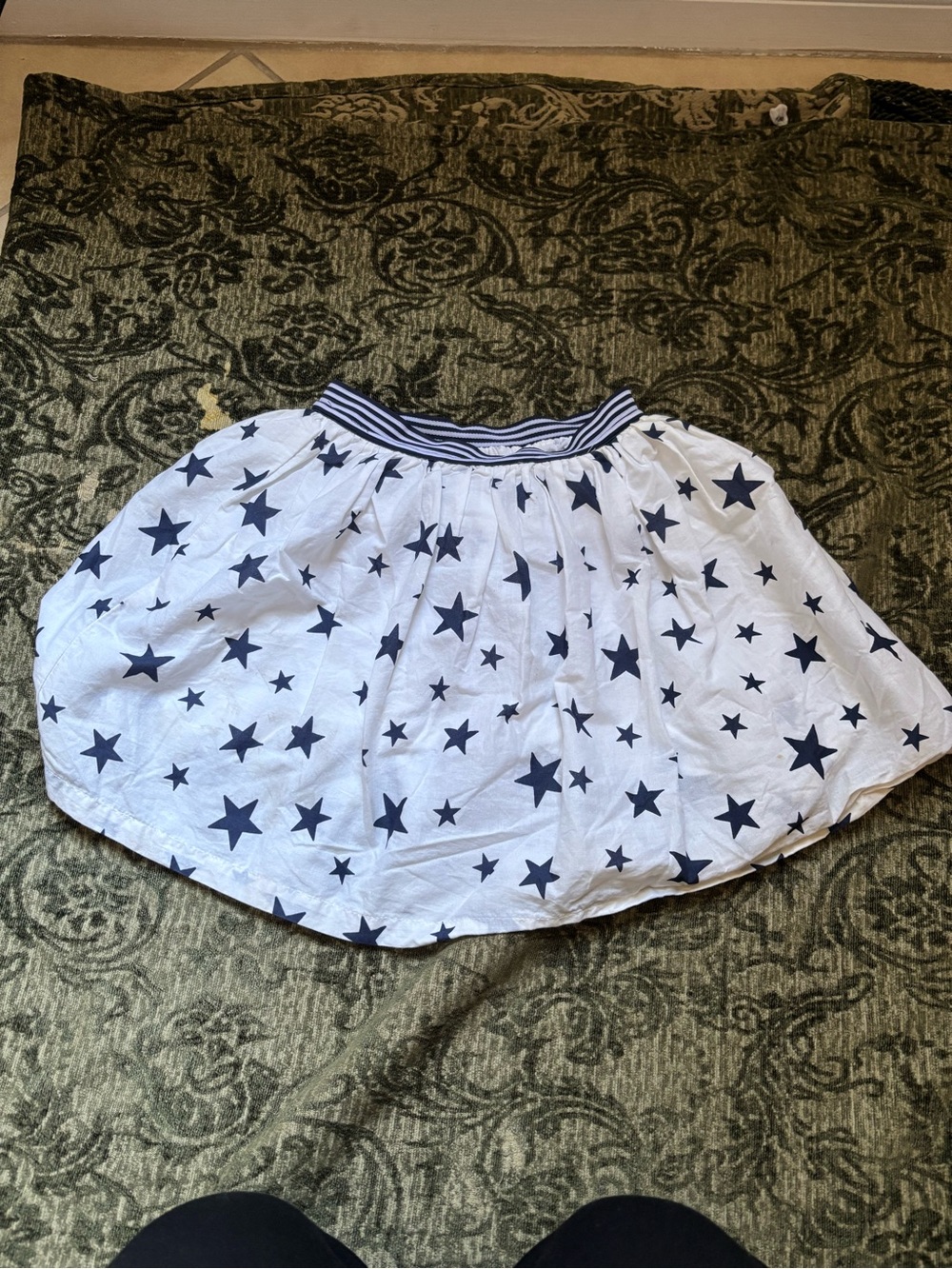 Carters • Girls White & Navy Blue Star Print Skirt